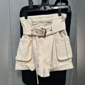 Frankie Shop Corduroy High Waisted Belted Shorts Size S